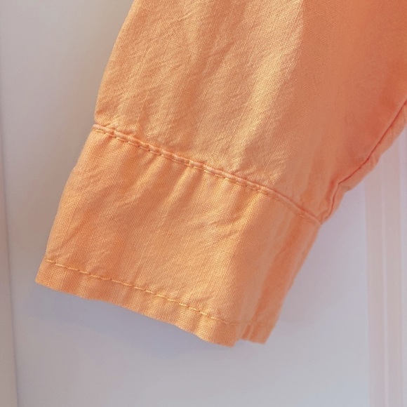J.jill Tencel Lyocell Blouse Shirt Womens M Orange Coastal grandma Lagenlook - Picture 5 of 9